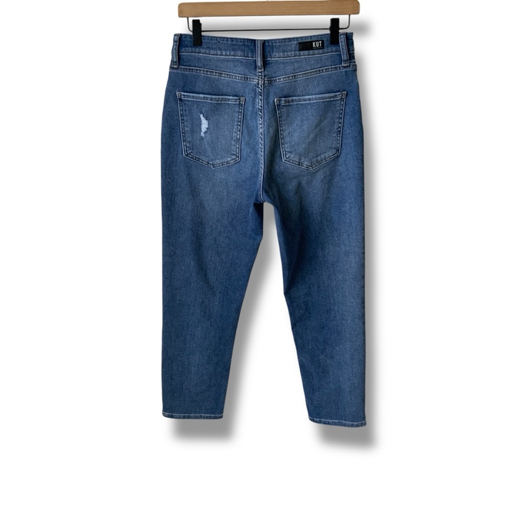 KUT FROM THE KLOTH Jeans Naomi Fab Ab Crop Straight Leg Blue Size 4 - Picture 4 of 15